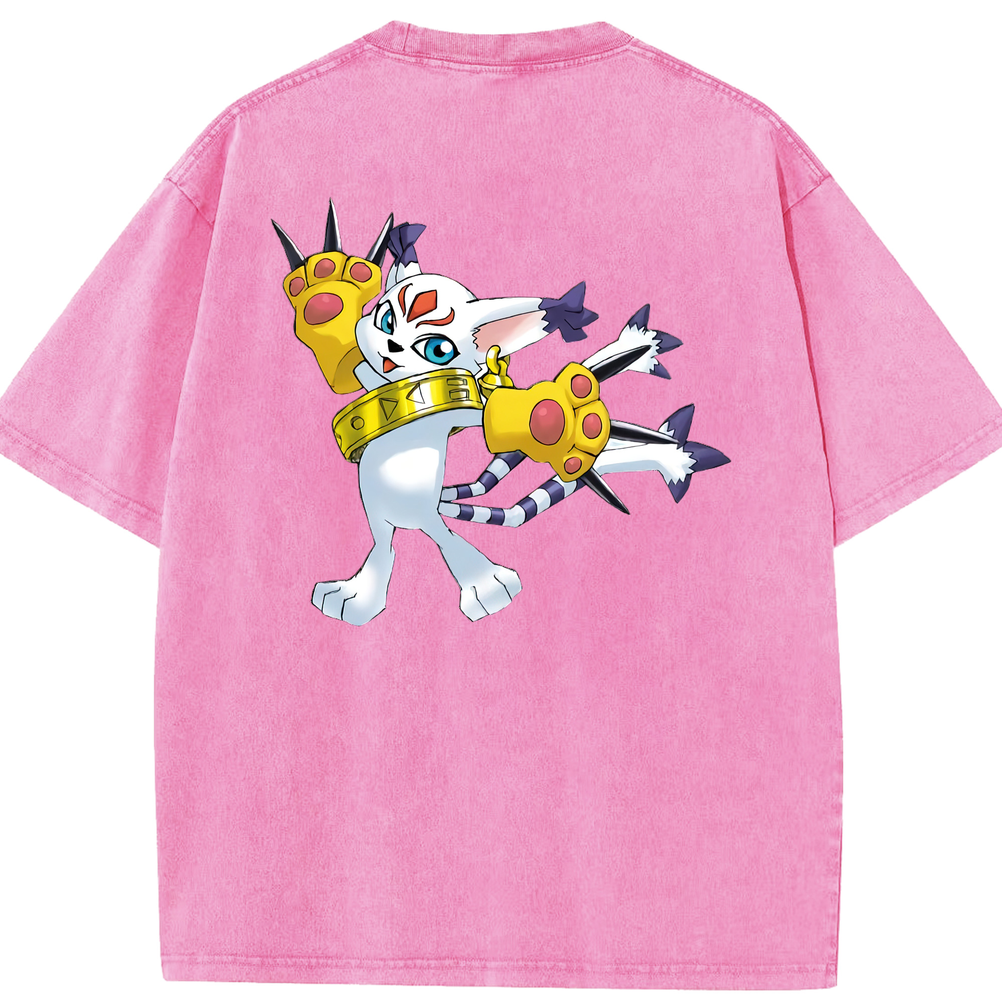 （画像用） Digimon デジタルモンスター/デジモン 綿100% ヴィンテージ風 半袖Tシャツ（背面プリント）